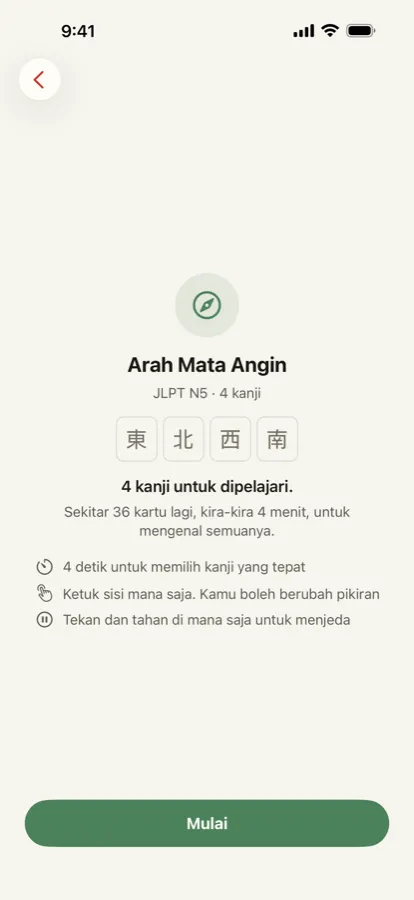 Pilih level, lalu satu grup kecil