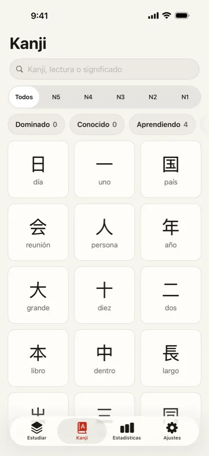 Todos los kanji