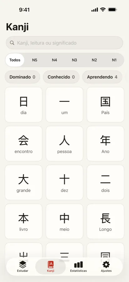 Todos os kanji